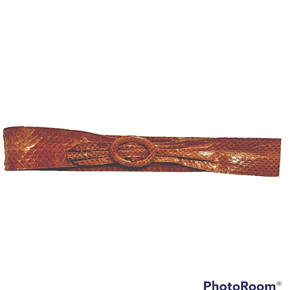 Vintage Brown Snakeskin Belt Size Medium - Large - Picture 5 of 6